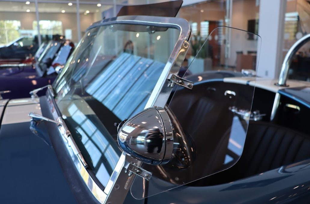 Blue leather interior with matching stitching